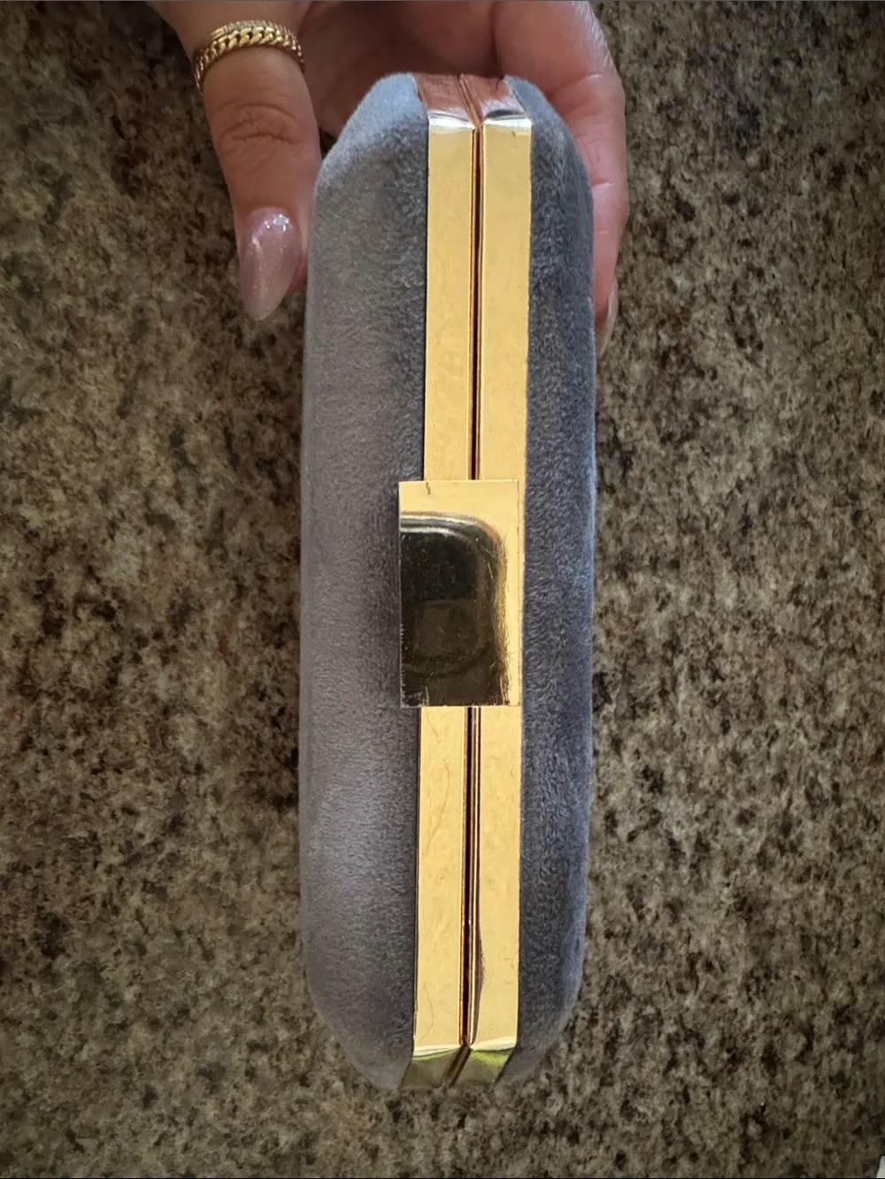 Plush Gray Clutch
